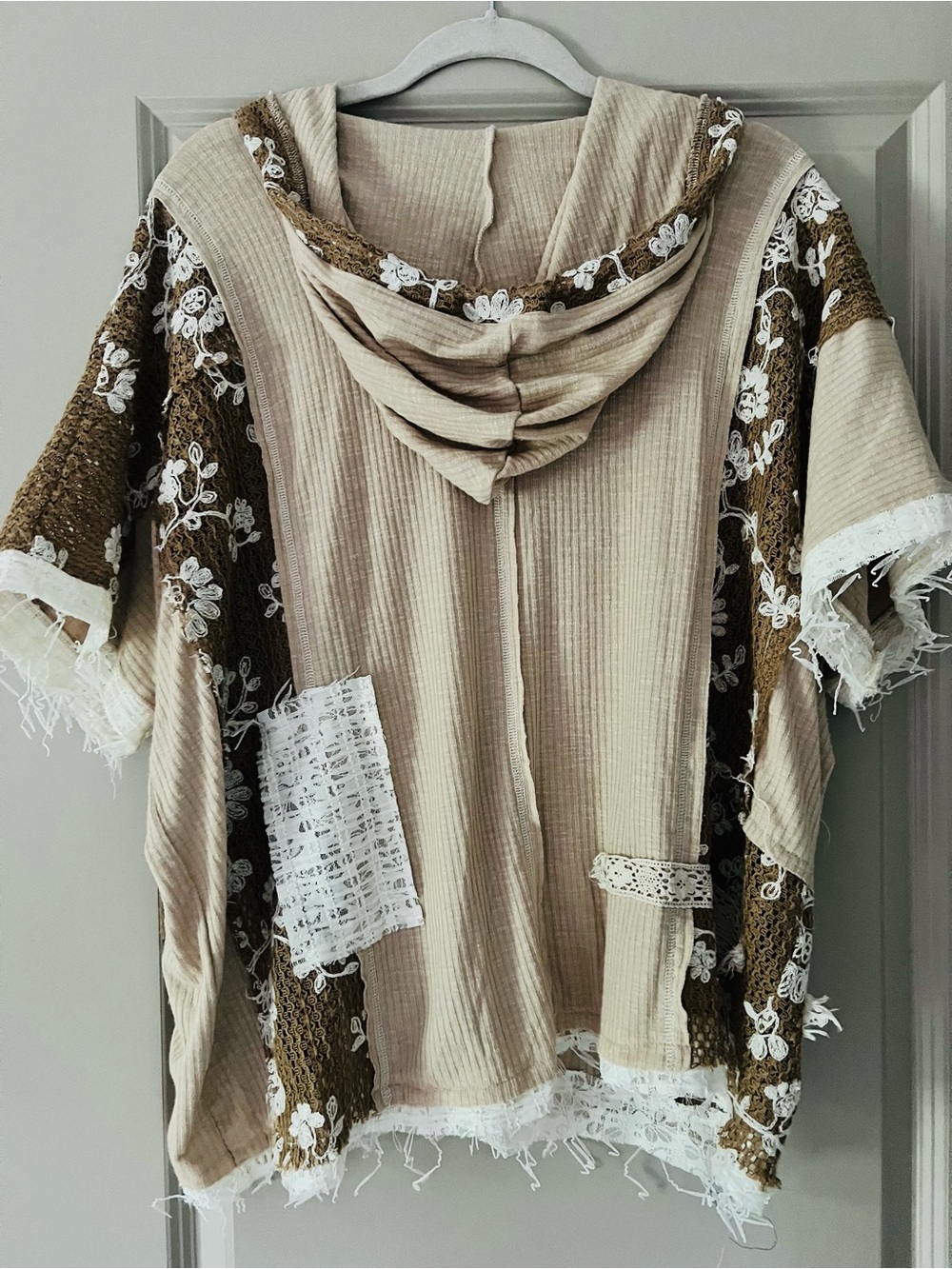 POL Cream Knit Top with Subtle Rib Texture - Picture 2 of 4